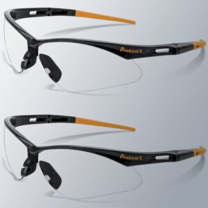 Spectacles -  Clear safety Specs Orange Tip Contra